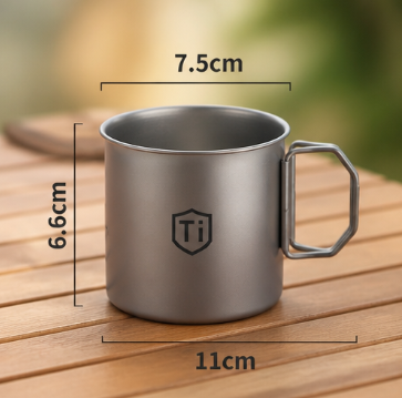 Titanium Purification Foldable Water Cup Antibacterial Portable Thickened Drop-Resistant Travel Coffee Mug Outdoor Cup